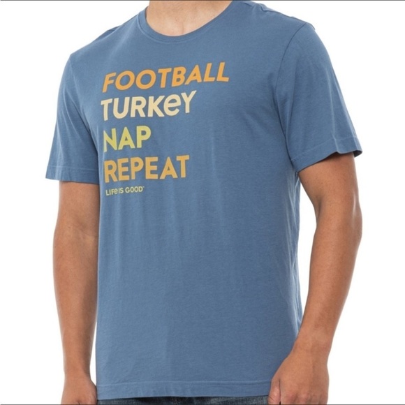 NWT Life Is Good Men’s Thanksgiving Day T-Shirt - Picture 1 of 10